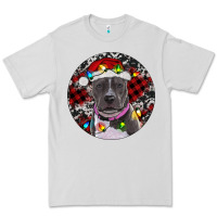 Dove Grey pitbull and buffalo plaid Premium Tee - RanaPortraitStore
