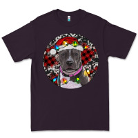 Plum pitbull and buffalo plaid Premium Tee - RanaPortraitStore