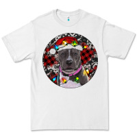 White pitbull and buffalo plaid Premium Tee - RanaPortraitStore