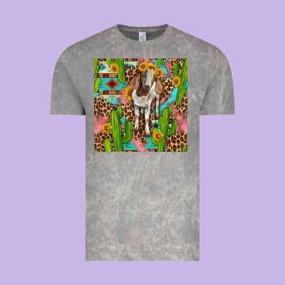 Western Boer Goat Seamless Pattern Vintage Tee Designed By Bundleandbundleshop