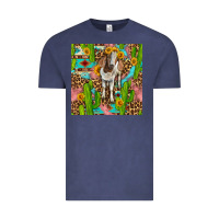 Vintage Denim western boer goat seamless pattern Vintage Tee - BundleAndBundleShop