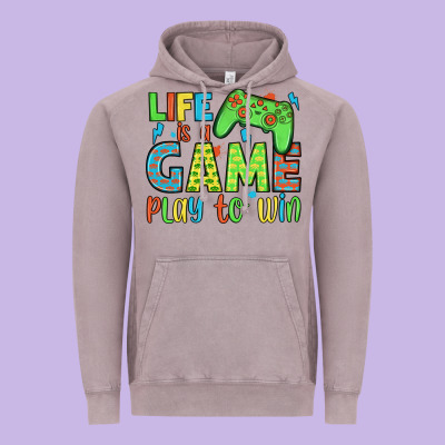 Life Is A Game Play To Win Vintage Hoodie Designed By Jahusdesignshop