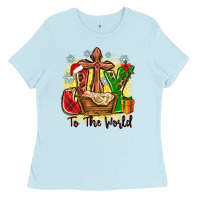 Baby Blue joy to the world Ladies Tee - Zillion Design Studio