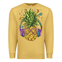 Antique Gold pineapple with headphone Premium Sweatshirt - BarkalooDesign