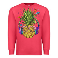 Cardinal pineapple with headphone Premium Sweatshirt - BarkalooDesign