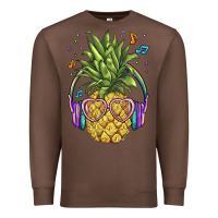 Chestnut pineapple with headphone Premium Sweatshirt - BarkalooDesign