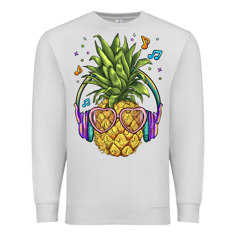 Pineapple With Headphone Premium Sweatshirt by BarkalooDesign | Teevron