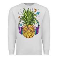 Dove Grey pineapple with headphone Premium Sweatshirt - BarkalooDesign