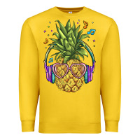 Lemon pineapple with headphone Premium Sweatshirt - BarkalooDesign