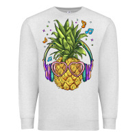 Oatmeal Heather pineapple with headphone Premium Sweatshirt - BarkalooDesign