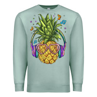 Seafoam pineapple with headphone Premium Sweatshirt - BarkalooDesign