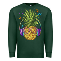 Sports Green pineapple with headphone Premium Sweatshirt - BarkalooDesign