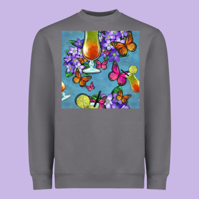 Butterfly Cocktail Heavyweight Sweatshirt Designed By Bundleandbundleshop