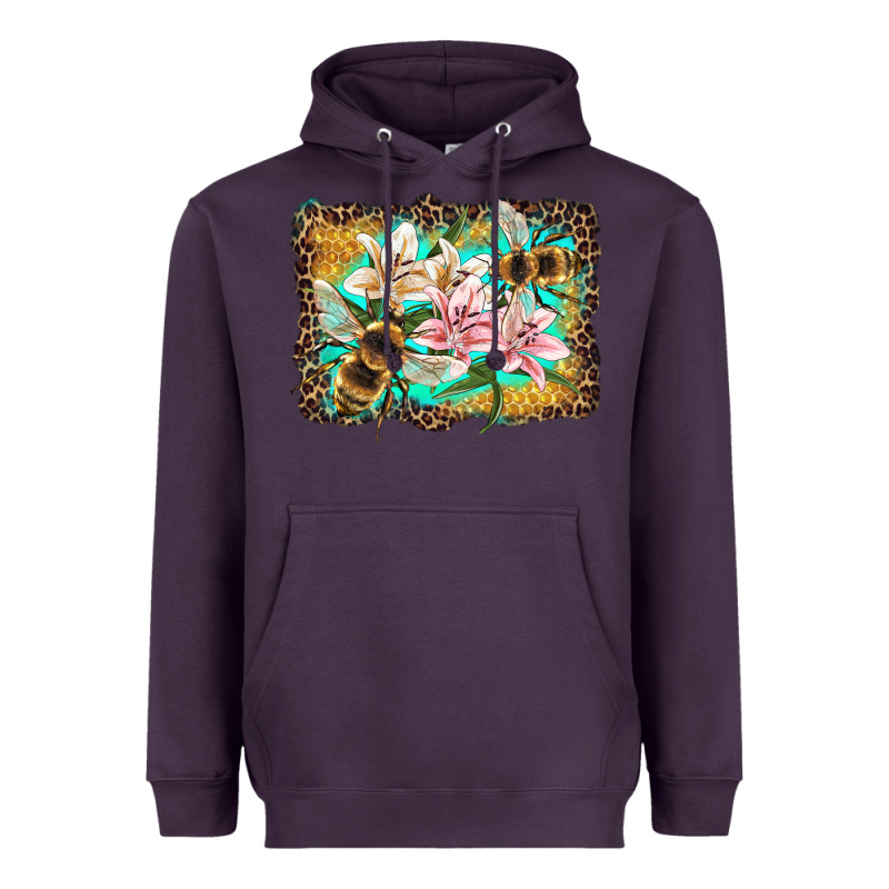 Bees And Lilies With Leopard Heavyweight Hoodie by Artiststas | Teevron