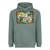 Sage bees and lilies with leopard Heavyweight Hoodie - Artiststas