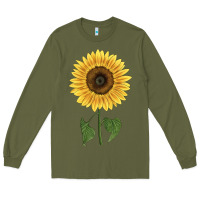 Army Green giganteus sunflower Long Sleeve Tee - LillyAllenDesigns