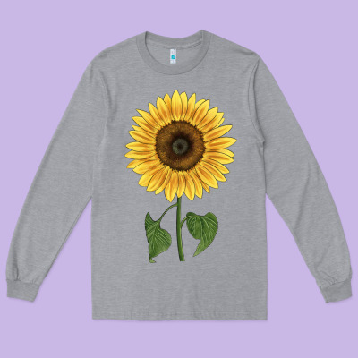 Giganteus Sunflower Long Sleeve Tee Designed By Lillyallendesigns