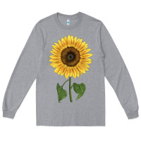 Heather Grey giganteus sunflower Long Sleeve Tee - LillyAllenDesigns