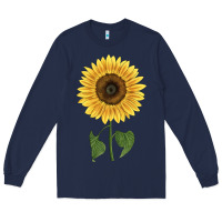 Navy giganteus sunflower Long Sleeve Tee - LillyAllenDesigns