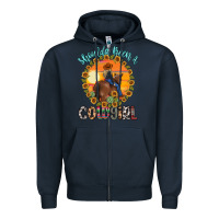 Navy shoulda been a cowgirl Zipper Hoodie - MaliasSmallBusiness