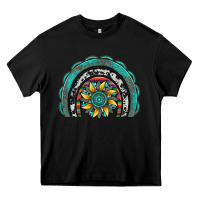 Black gemstone sunflower  rainbow Heavy Core Tee - Artiststas
