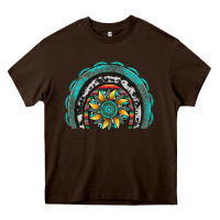 Chocolate Brown gemstone sunflower  rainbow Heavy Core Tee - Artiststas