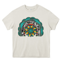 Cream gemstone sunflower  rainbow Heavy Core Tee - Artiststas