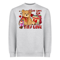 Heather Grey give you self love Heavyweight Sweatshirt - AdoDesignShop