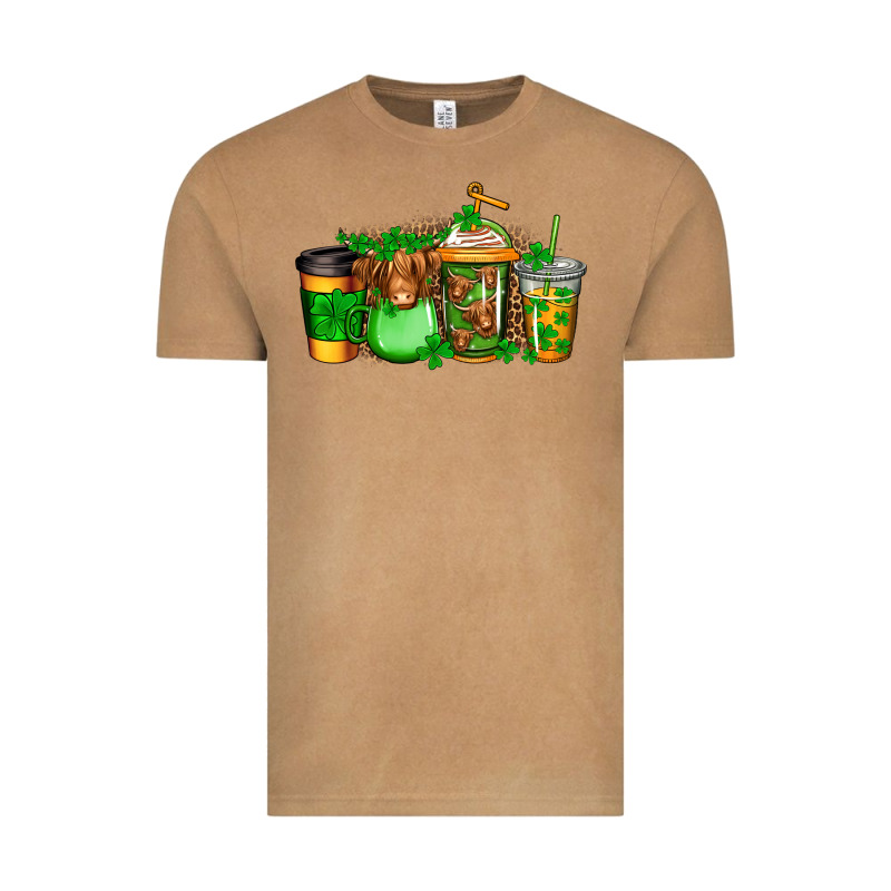 Longhaired Cow St Patricks Coffee Vintage Tee by Jasminsmagicworld | Teevron