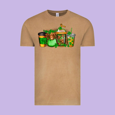 Longhaired Cow St Patricks Coffee Vintage Tee Designed By Jasminsmagicworld