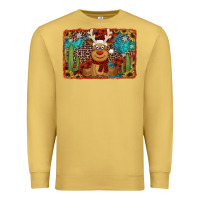 Antique Gold western christmas reindeer with background Premium Sweatshirt - Jasminsmagicworld