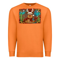 Carrot western christmas reindeer with background Premium Sweatshirt - Jasminsmagicworld