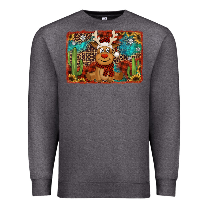 Western Christmas Reindeer With Background Premium Sweatshirt by Jasminsmagicworld | Teevron