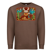 Chestnut western christmas reindeer with background Premium Sweatshirt - Jasminsmagicworld