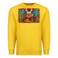 Lemon western christmas reindeer with background Premium Sweatshirt - Jasminsmagicworld