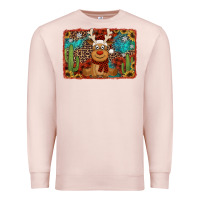 Pale Pink western christmas reindeer with background Premium Sweatshirt - Jasminsmagicworld