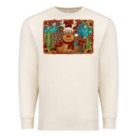 Sandshell western christmas reindeer with background Premium Sweatshirt - Jasminsmagicworld