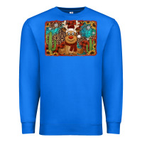 True Royal western christmas reindeer with background Premium Sweatshirt - Jasminsmagicworld