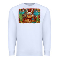 White western christmas reindeer with background Premium Sweatshirt - Jasminsmagicworld