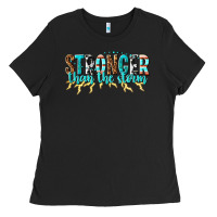 Black stronger than the storm Ladies Tee - texasbilliewilder