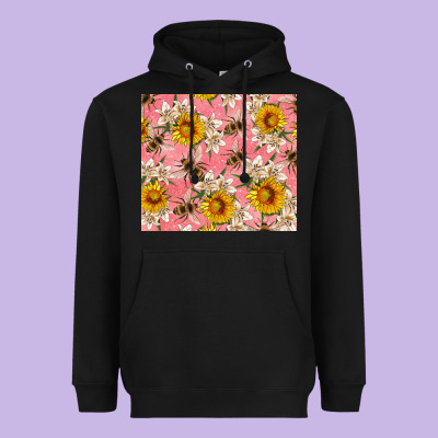 Bees And Flowers Heavyweight Hoodie Designed By Artiststas