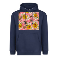 Navy bees and flowers Heavyweight Hoodie - Artiststas