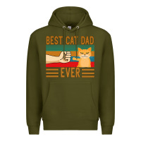 Army Green Best Cat Dad Ever Premium Hoodie - Bettercallsaul