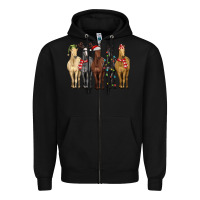 Black horses with christmas Zipper Hoodie - MaliasSmallBusiness
