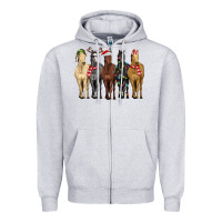 Heather Grey horses with christmas Zipper Hoodie - MaliasSmallBusiness