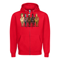 Red horses with christmas Zipper Hoodie - MaliasSmallBusiness