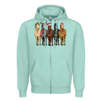 Seafoam horses with christmas Zipper Hoodie - MaliasSmallBusiness