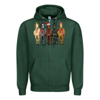 Sports Green horses with christmas Zipper Hoodie - MaliasSmallBusiness