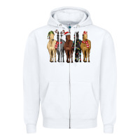 White horses with christmas Zipper Hoodie - MaliasSmallBusiness