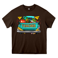 Chocolate Brown teacher truck Heavy Core Tee - texasbilliewilder